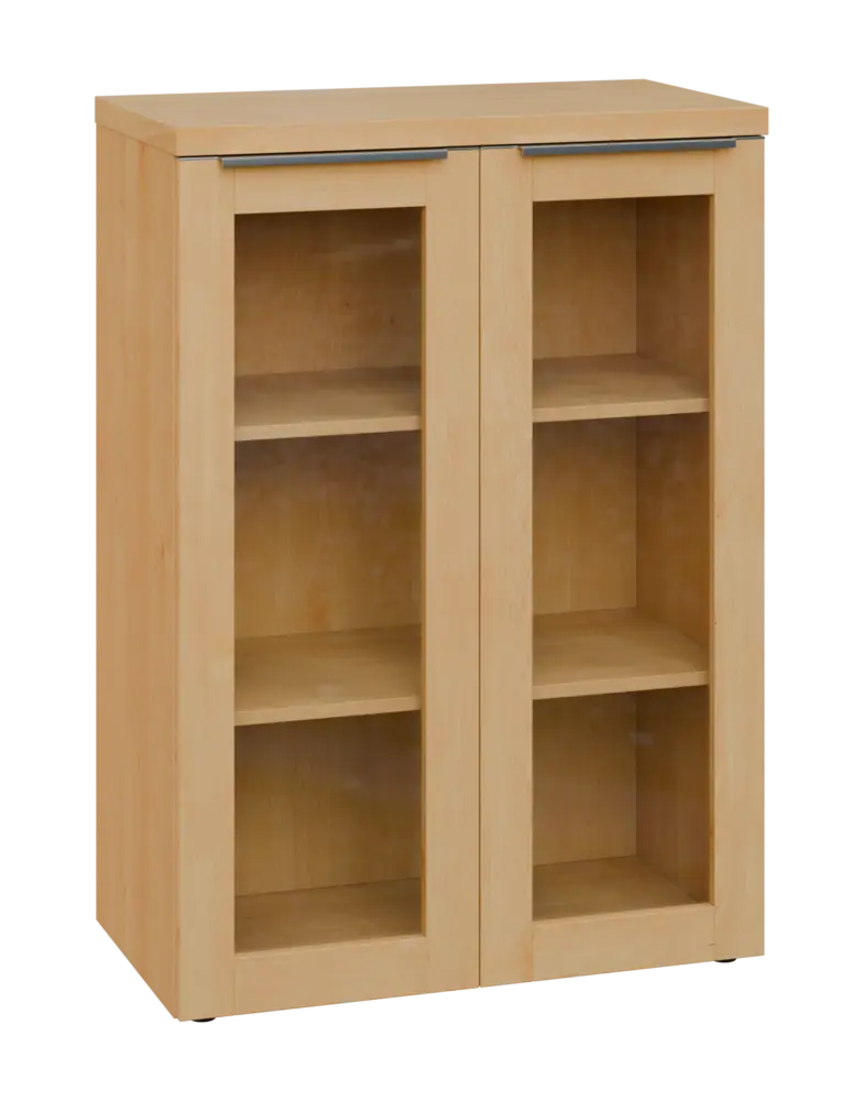 SIN 3 - 8S kancelářská skříň, 2-dveřová/prosklená, 1120x800x400, javor horský